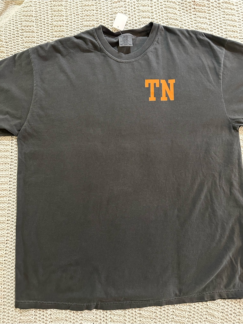 Comfort Colors Charcoal Short-Sleeve Crewneck T-Shirt with Orange TN Print